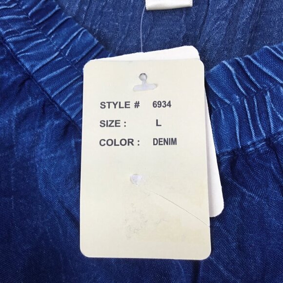 Studio West Apparel NWT Skirt Blue Elastic Tiered Sz 16 Pull On Dance Boho Denim - Picture 7 of 9